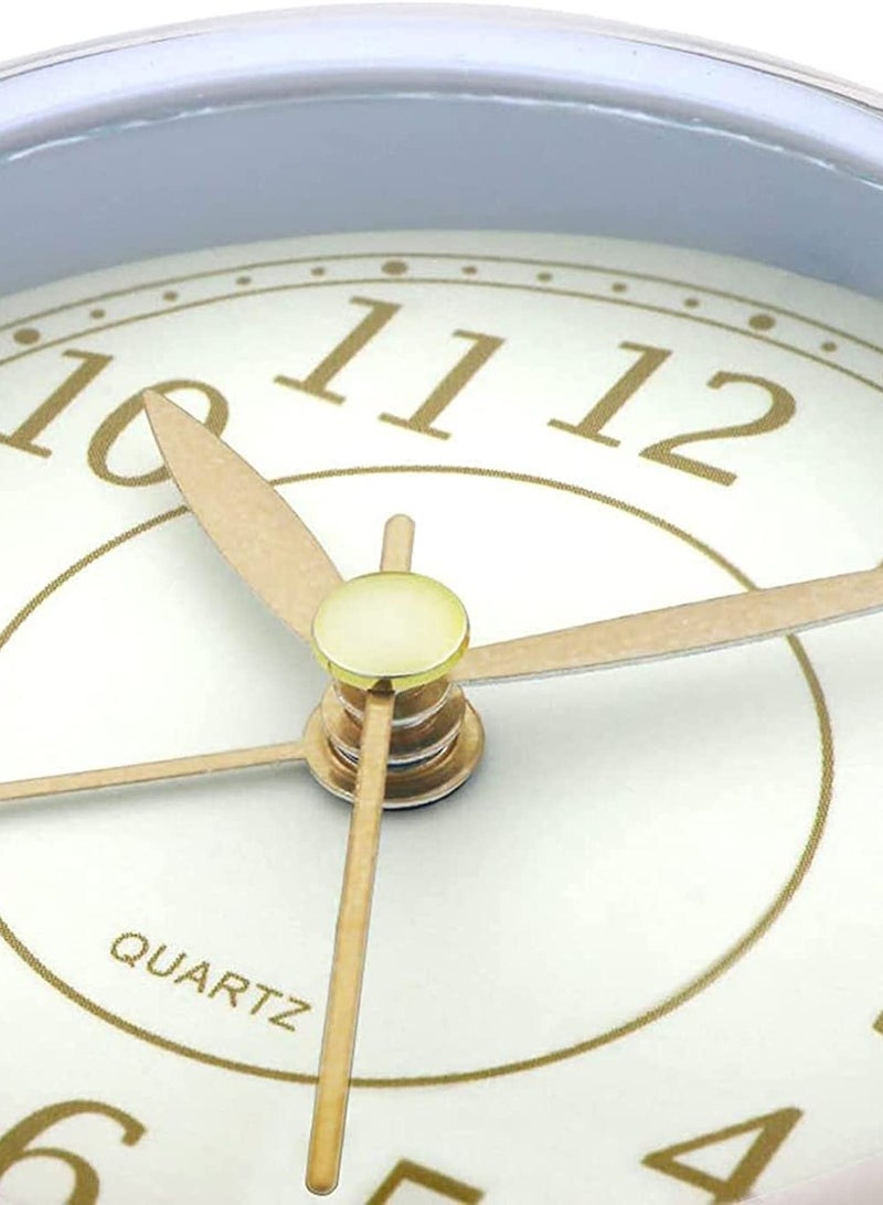 SOLARAE ساعة منبه جانبية صامتة تعمل بالبطارية غير مزعجة ساعة تناظرية ريترو بسيطة بصوت عالٍ ساعة مكتب قديمة مع ضوء شاشة كبيرة للذين ينامون بعمق في المكتب - Image 5