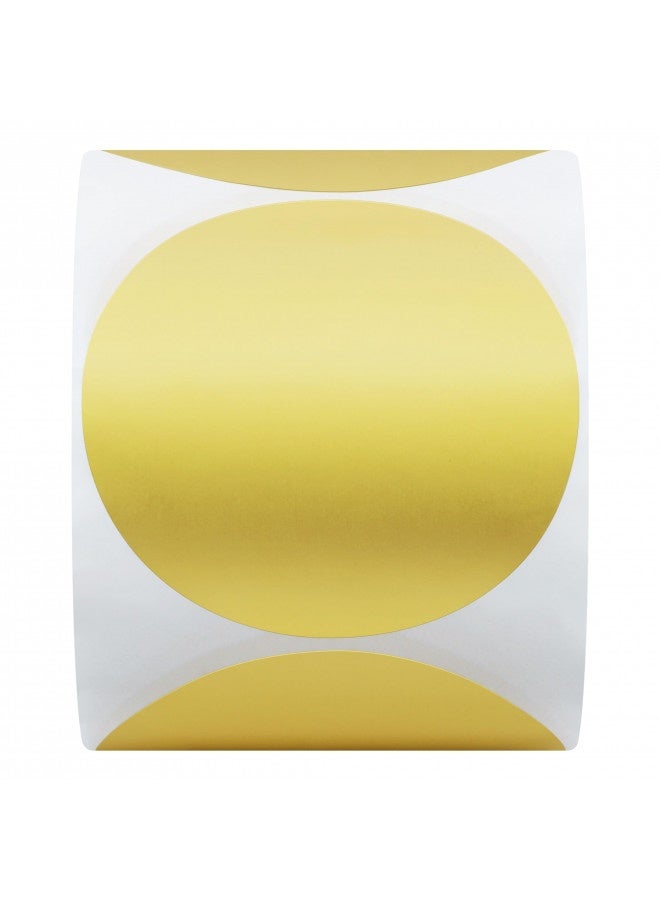 Hybsk 2 Inch Matte Gold Labels Round Color Coding Dots Embossing Stickers Adhesive Label 300 Per Roll (Gold) - Image 3