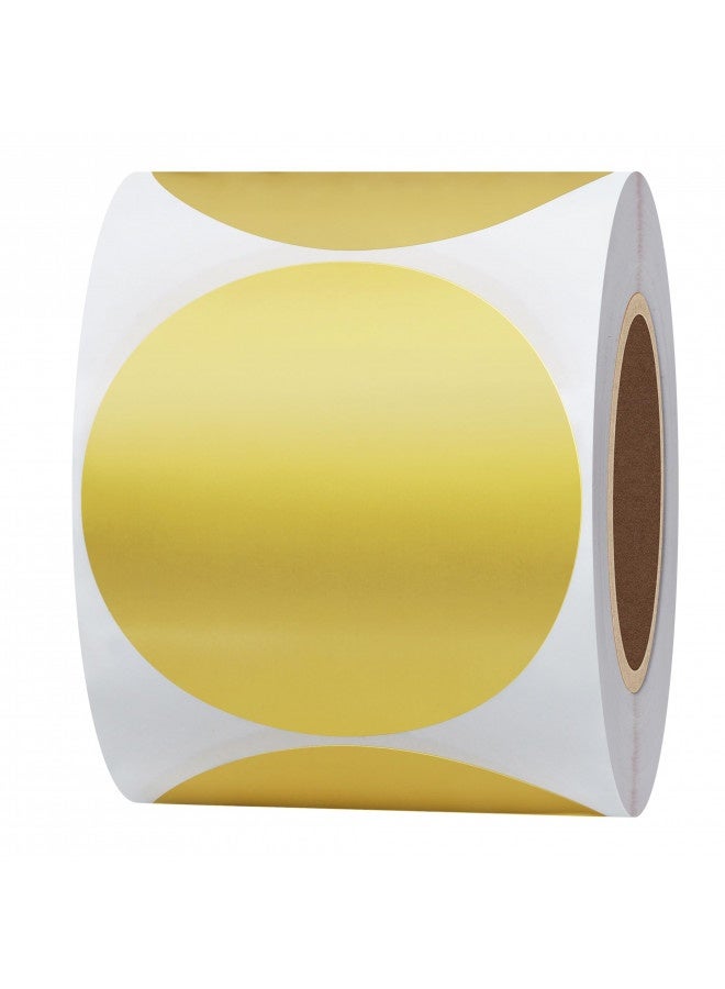 Hybsk 2 Inch Matte Gold Labels Round Color Coding Dots Embossing Stickers Adhesive Label 300 Per Roll (Gold) - Image 2