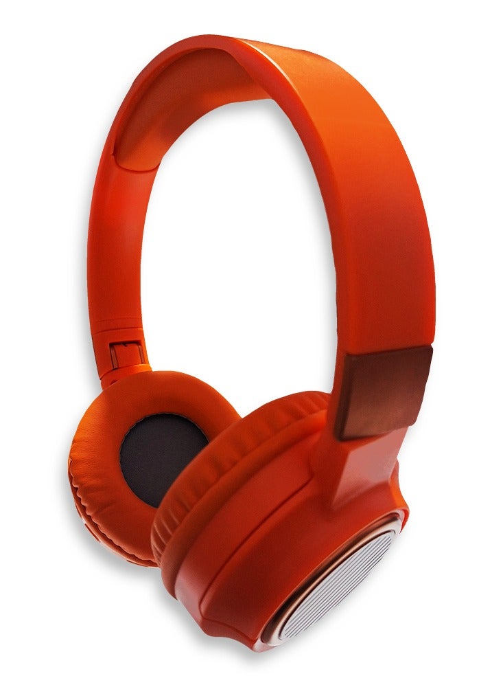 سماعة رأس بلوتوث، موديل- Tune 910، Pure Bass Stereo، سماعة رأس لاسلكية USB Type-C، صوت نقي، بطارية قابلة للشحن 60 مللي أمبير، نطاق عمل يصل إلى 10 أمتار في الهواء الطلق - RGB Led (برتقالي) - Image 3