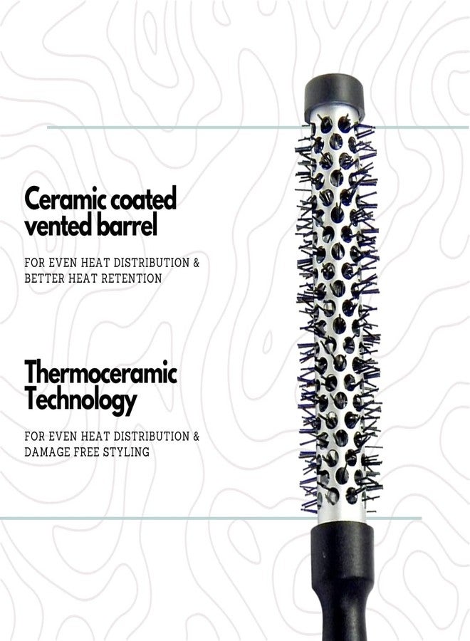 Scarlet Line Professional Extra Small Blow Dry Hot Curling Round Hair Styling Brush With Plastic Handle for Men and Women, Black and White, 20 mm - Image 3