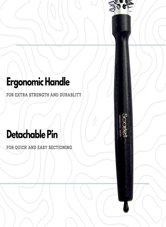 Scarlet Line Professional Extra Small Blow Dry Hot Curling Round Hair Styling Brush With Plastic Handle for Men and Women, Black and White, 20 mm - Image 4