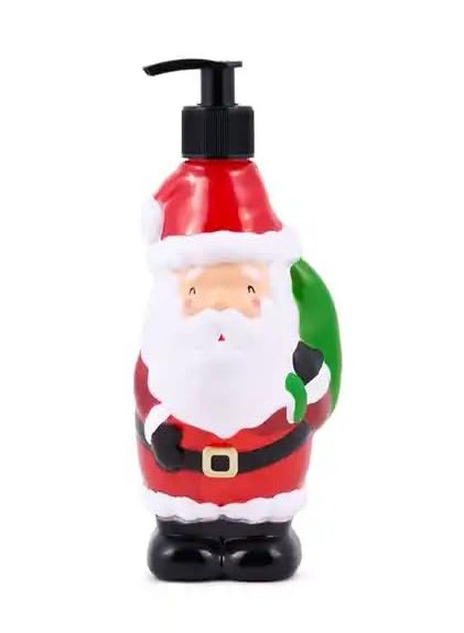 Simple Pleasures Jolly Santa Christmas Holiday Cranberry Apple Scented Decorative Refillable Soap Dispenser for Kitchen Countertops and Bathroom Sinks - Image 1