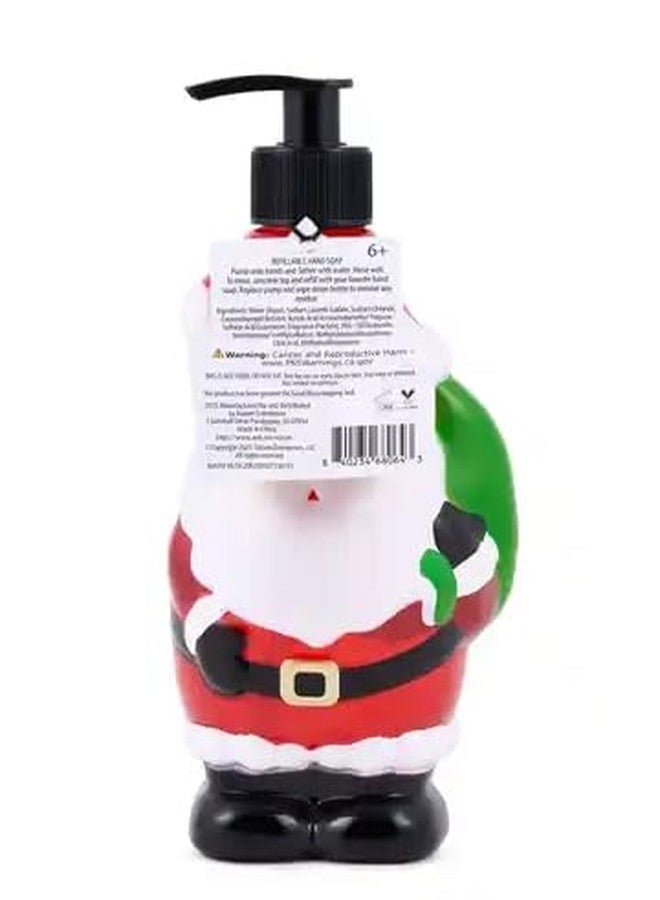Simple Pleasures Jolly Santa Christmas Holiday Cranberry Apple Scented Decorative Refillable Soap Dispenser for Kitchen Countertops and Bathroom Sinks - Image 4