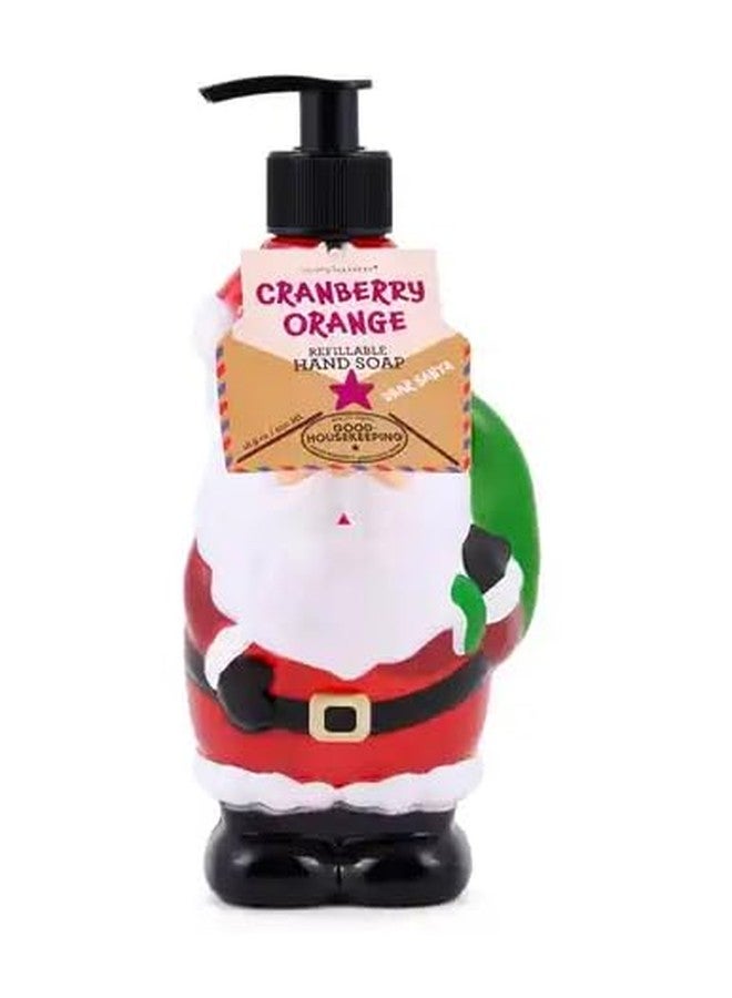 Simple Pleasures Jolly Santa Christmas Holiday Cranberry Apple Scented Decorative Refillable Soap Dispenser for Kitchen Countertops and Bathroom Sinks - Image 2