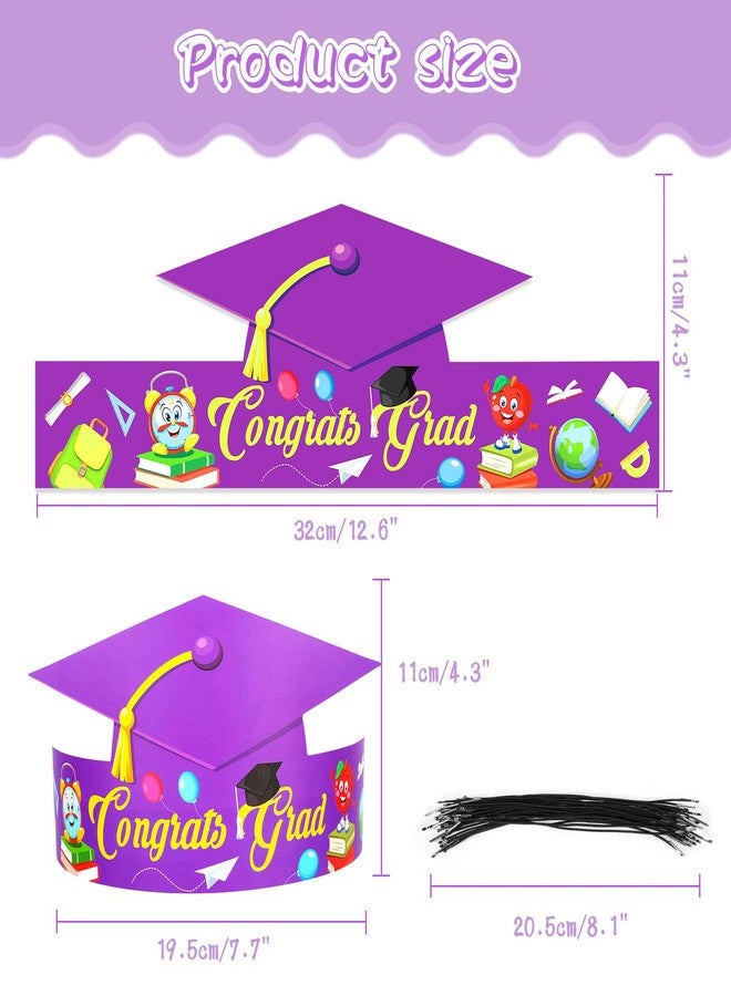 HOWAF Graduation Party Favors - 35 PCS Paper Crowns, Congrats Grad Caps in 7 Colors for Preschool/Kindergarten Parties & Photo Props - Image 2