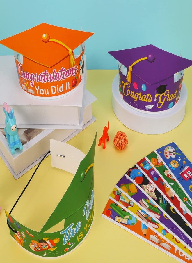HOWAF Graduation Party Favors - 35 PCS Paper Crowns, Congrats Grad Caps in 7 Colors for Preschool/Kindergarten Parties & Photo Props - Image 5