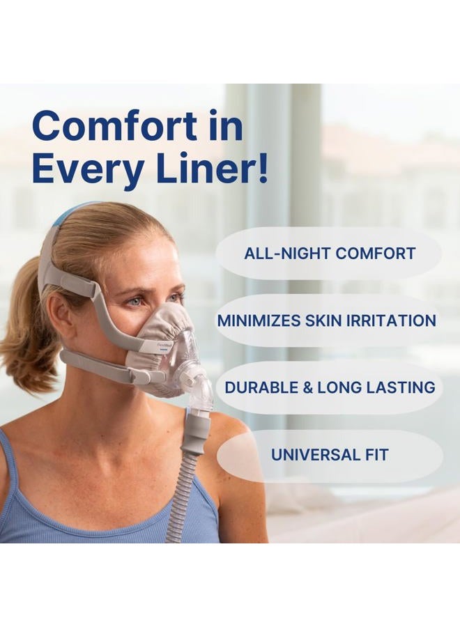 Snugell Full-Face CPAP Mask Liners Gray by | Pack of 4 | One Size Fits Most | Soft Cotton Fabric | Minimizes Noisy Air Leaks | Reduces Skin Irritation | Reusable & Washable | 6 Month Supply - Image 3