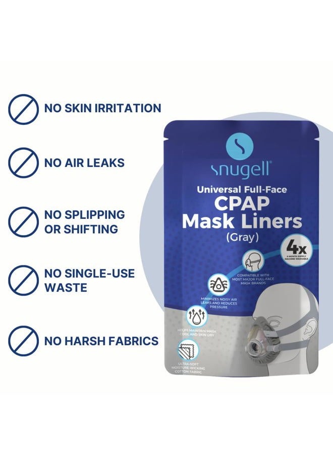 Snugell Full-Face CPAP Mask Liners Gray by | Pack of 4 | One Size Fits Most | Soft Cotton Fabric | Minimizes Noisy Air Leaks | Reduces Skin Irritation | Reusable & Washable | 6 Month Supply - Image 5
