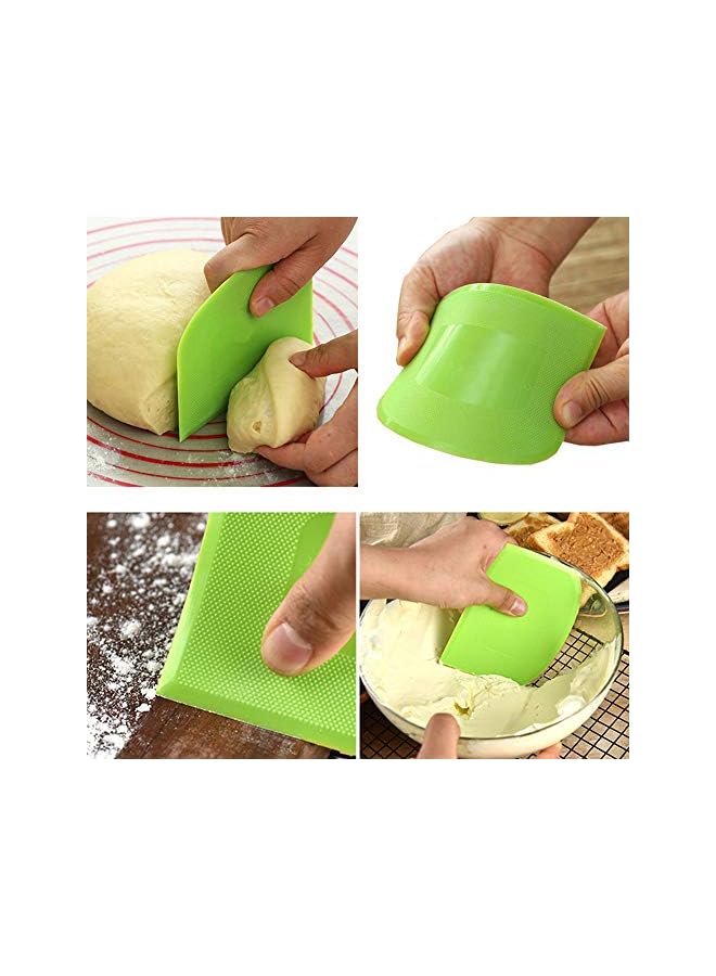 S-TOP 2 Pieces Dough Scraper Bowl Food-safe Plastic Dough Cutter Flexible Bench Multipurpose Food Scrappers for Bread Dough Cake Fondant Icing, White, Green - Image 5