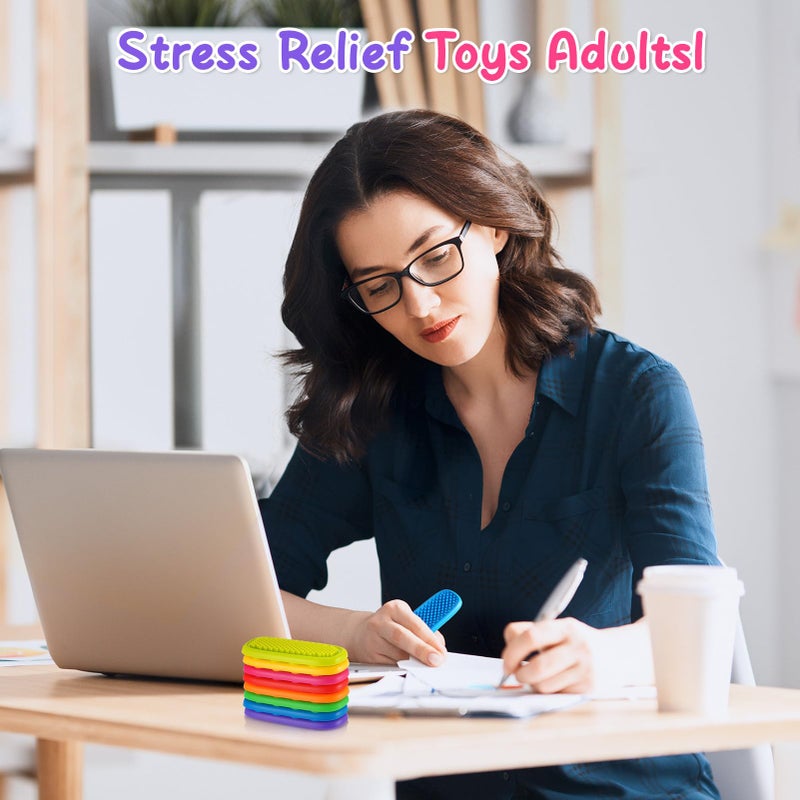DODOLOL Sensory Fidget Toys For Kids Adults 8 Pack Sensory Strips For Autism Adhd And Anxiety Relief Items For Adults. Quiet Suction Toys For Autism  Stress -Relief Fidgets Calm Strips Worry Stones Desk Toys - Image 4