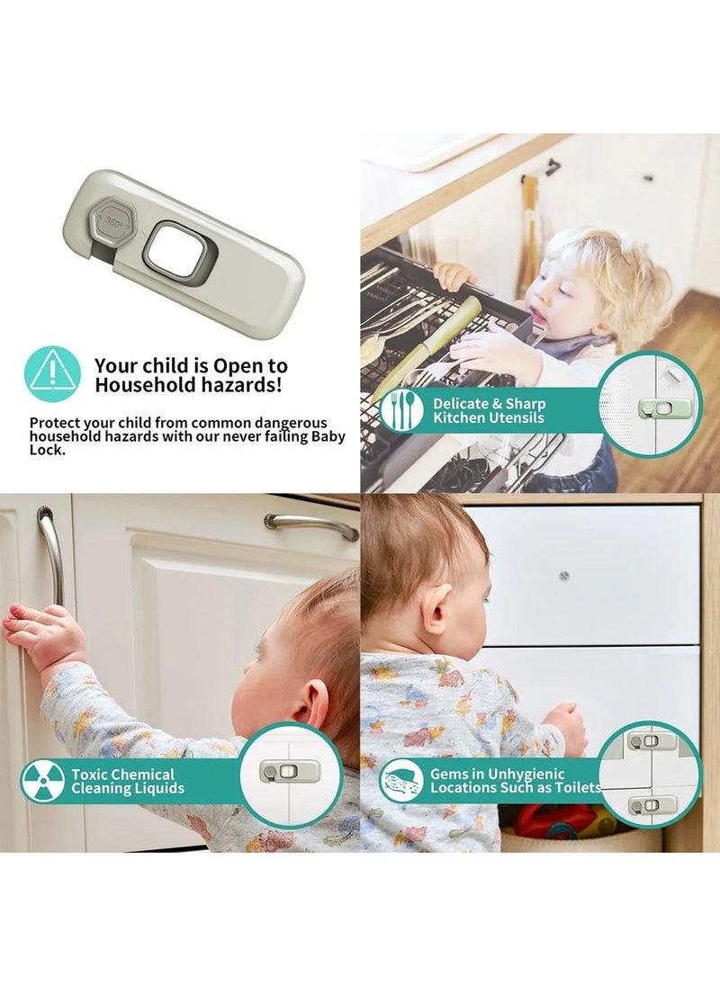 MIXDE Pcs Baby Safety Cabinet Lock Security Protection Home Refrigerator Safety Buckle Child Anti Pinch Hand Drawer Door Locks  - Image 5