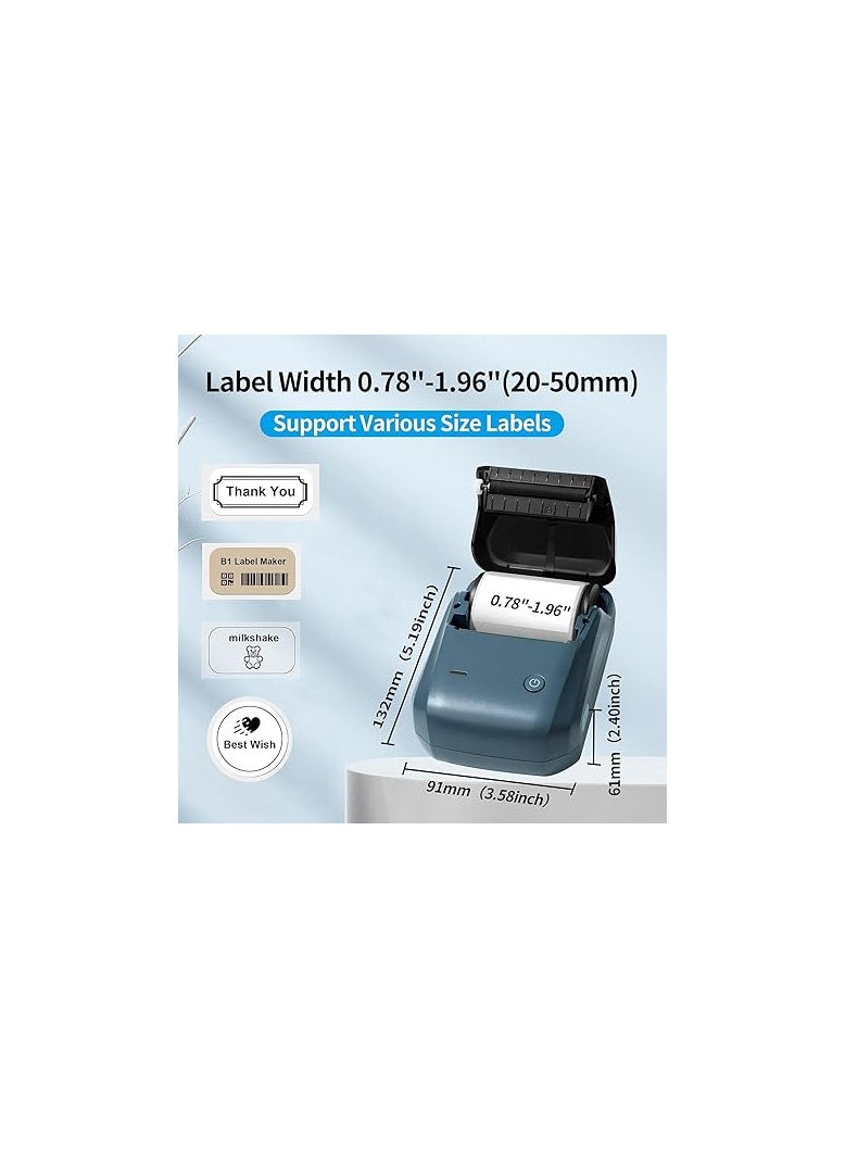 AUSHA - AUSHA B1 Bluetooth Label Printer - Small Portable Thermal Label Maker | Wireless Connectivity | 2 inch Inkless Printing | Barcode, Mini Stickers, Bill, Receipt Machine for Home, Office & Students - Image 1