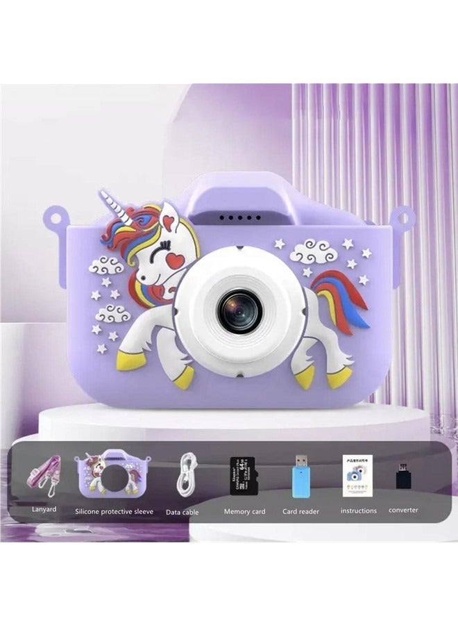 Beauenty Kids Camera Toys for 3-12 Years Old Boys Girls Children,Portable Child Digital Video Camera with Silicone Cover (Purple) - Image 2