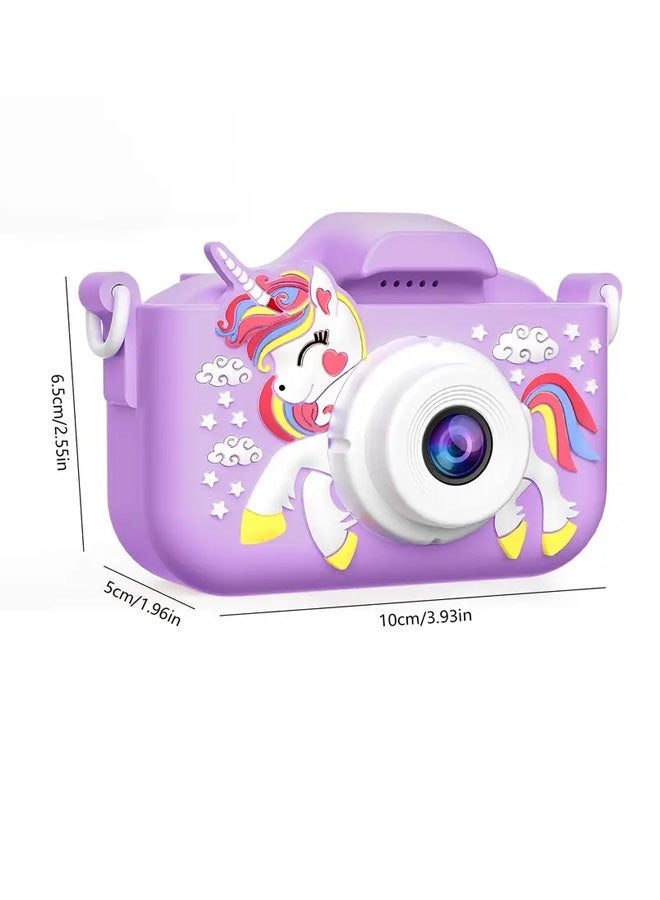 Beauenty Kids Camera Toys for 3-12 Years Old Boys Girls Children,Portable Child Digital Video Camera with Silicone Cover (Purple) - Image 3