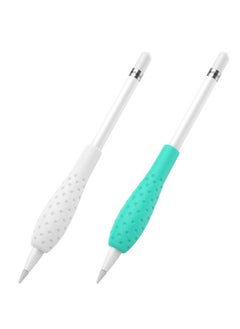 2-Piece Sleeve Grip Holder For Apple Pencil Mint Green/White