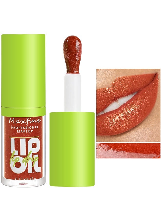ماكس فاين زيت شفاه رأس فرشاة كبير ، فائق الترطيب والتغذية ، زيت توهج شفاه لامع ناعم ولامع ، ملمع شفاه ملون لامع ونباتي ، تركيبة غير لزجة - Image 2