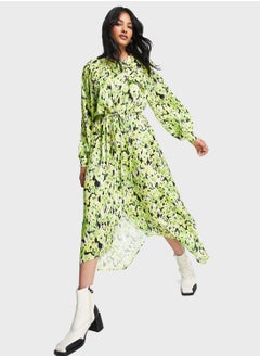TOPSHOP Puff Sleeve Floral Shirt Dress  - Image 1