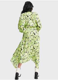 TOPSHOP Puff Sleeve Floral Shirt Dress  - Image 2