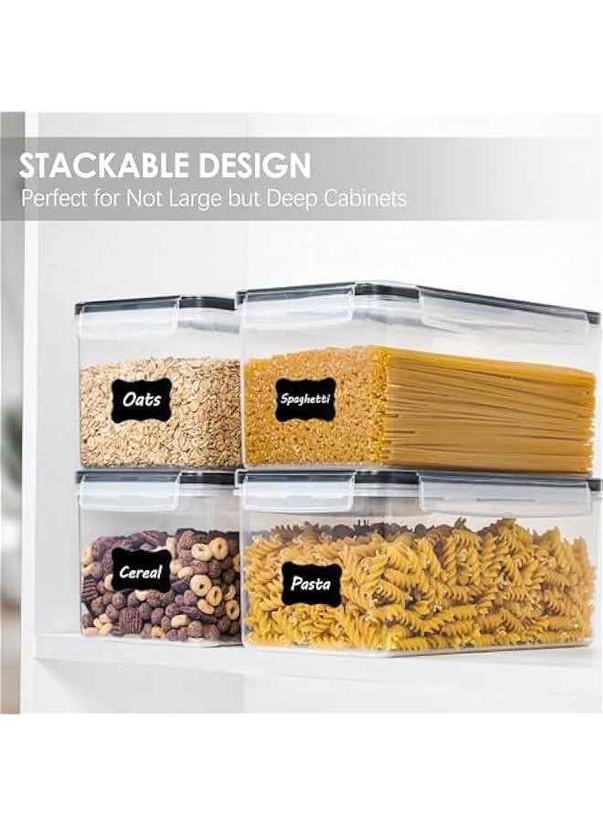 HOOKOR - Airtight Food Storage Containers with Lids 4PCS Set 3.2L, Plastic Spaghetti Container for Pasta organizer, BPA Free Air Tight House Kitchen Pantry Organization and Storage - Image 1