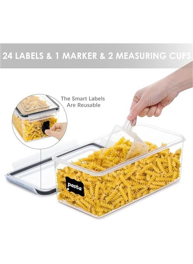 HOOKOR - Airtight Food Storage Containers with Lids 4PCS Set 3.2L, Plastic Spaghetti Container for Pasta organizer, BPA Free Air Tight House Kitchen Pantry Organization and Storage - Image 1