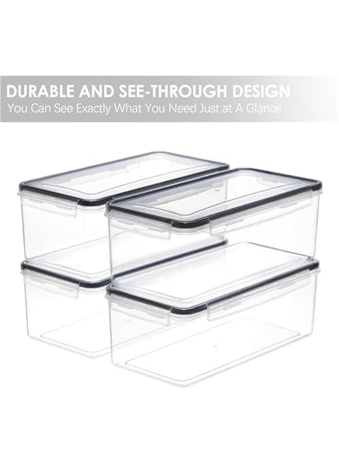 HOOKOR - Airtight Food Storage Containers with Lids 4PCS Set 3.2L, Plastic Spaghetti Container for Pasta organizer, BPA Free Air Tight House Kitchen Pantry Organization and Storage - Image 1