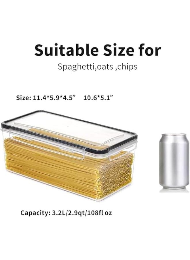 HOOKOR - Airtight Food Storage Containers with Lids 4PCS Set 3.2L, Plastic Spaghetti Container for Pasta organizer, BPA Free Air Tight House Kitchen Pantry Organization and Storage - Image 1