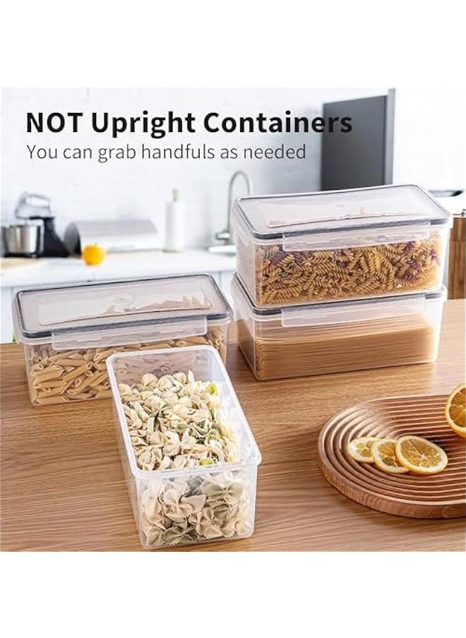 HOOKOR - Airtight Food Storage Containers with Lids 4PCS Set 3.2L, Plastic Spaghetti Container for Pasta organizer, BPA Free Air Tight House Kitchen Pantry Organization and Storage - Image 1