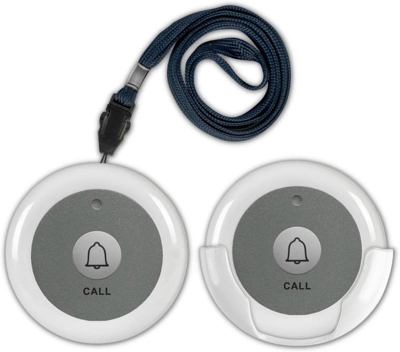 SYNLETT Wireless Call Button for Wireless Calling System Nurse Call Caregiver Pager for Elderly Seniors Residents Customers Clinic Care Facilities Restaurant 2 PCS White - Image 1