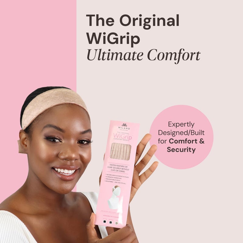 MILANO COLLECTION WiGrip, The Original Comfort Wig Grip Band, Adjustable Band for Glueless Support, Non-Slip Wig Grip Headbands, Tension-Free, One Size Fits All, Nude - Image 2
