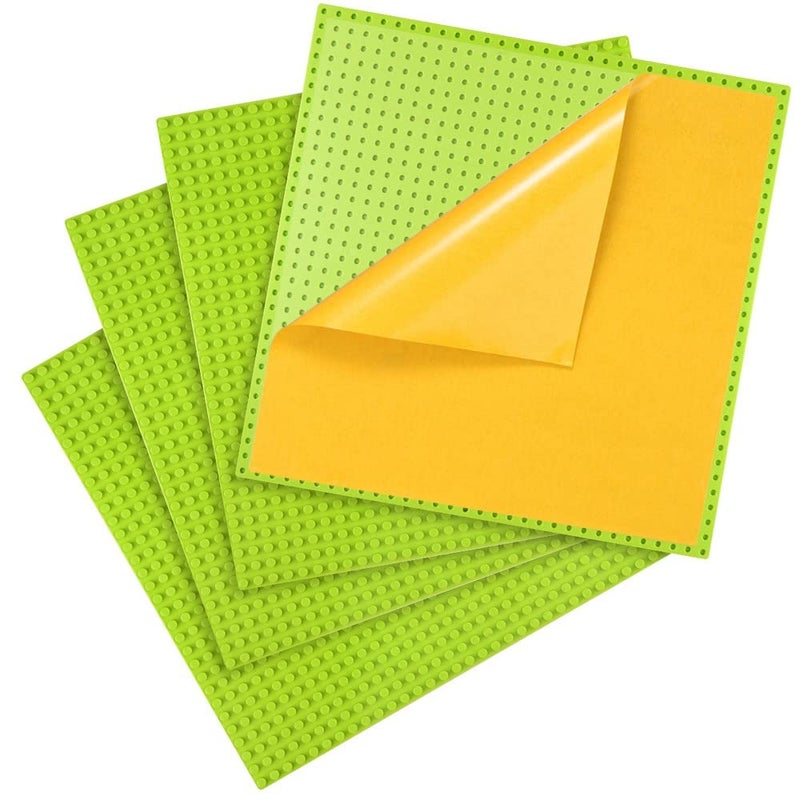 MIMAX PeelandStick Baseplates Self Adhesive Building Brick Plates Compatible with All Major Brands 4 Pack 10 inch x 10 inch Pea Green - Image 3