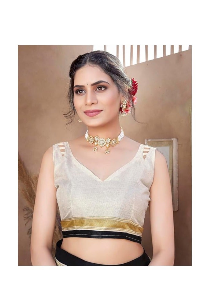 Accessorize Kingdom Women's Art Silk Saree Printed Saree With Unstitched Blouse Material - Image 2