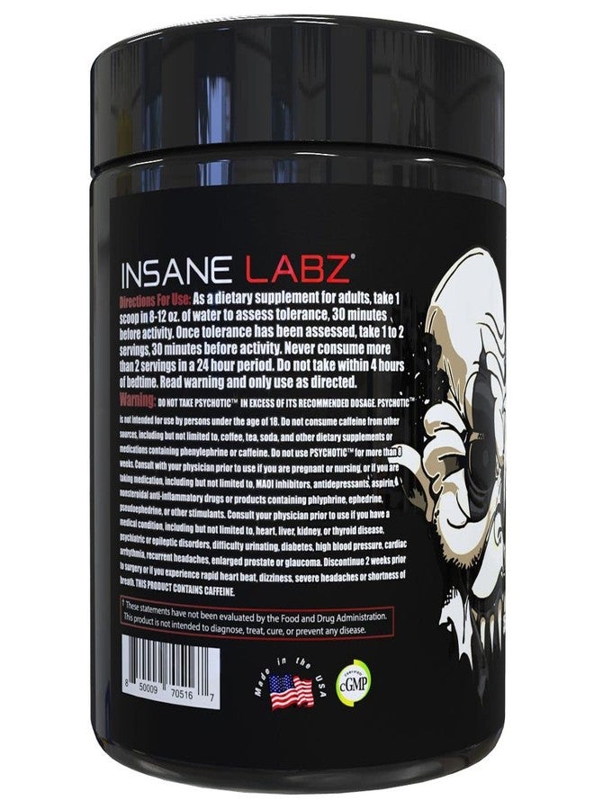 Insane Labz Psychotic Black Edition Mid Stimulant Pre Workout Powder, Energy Focus Pumps, Loaded with Creatine Beta Alanine Taurine Fueled by AMPiberry, 35 Servings (Fruit Punch) - Image 3