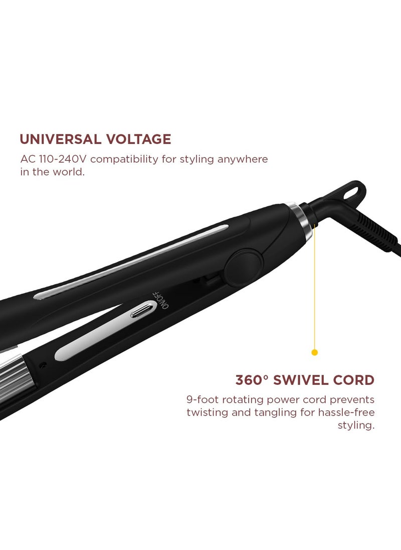 IKONIC IKONIC PROFESSIONAL SLIM TITANIUM HAIR CRIMPER 20 with LED Chrome Digital Display and 1 Inch Floating Titanium Micro Crimp Plates 360 Swivel Cord Universal Voltage  - Image 5