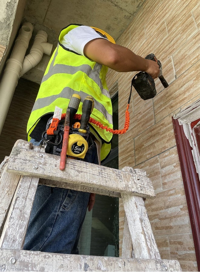 حقيبة أدوات SYOSI - حقيبة أدوات من جانب واحد / حقيبة حزام متعددة الاستخدامات / م apron أدوات للنجارين / البستنة / الخصر، مصنوعة من قماش متين. مريحة، خفيفة الوزن (أسود)