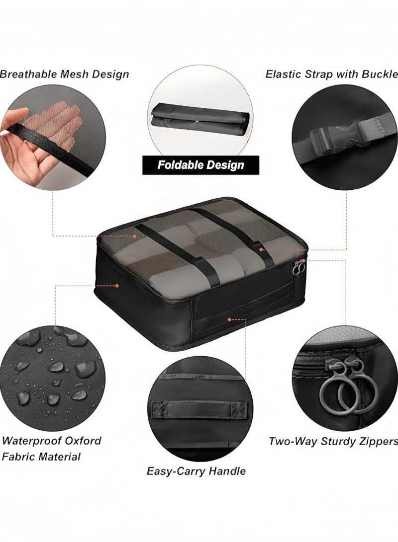 OHAHO 6 Set Packing Cubes Luggage Packing Organizers Suitcase Organizer Bags Set for Luggage for Travel Accessories (Black) - Image 3
