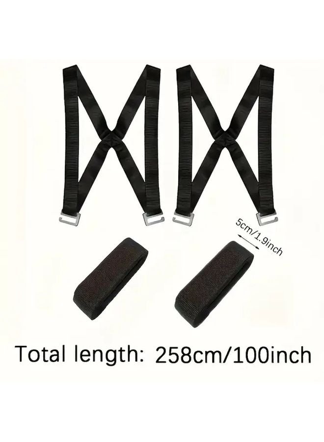 Heavy Duty Moving Straps With Adjustable Shoulder Straps Reinforced Buckles Black - Image 1