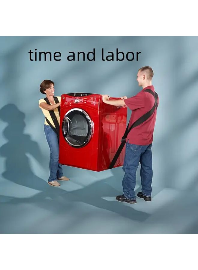 Heavy Duty Moving Straps With Adjustable Shoulder Straps Reinforced Buckles Black - Image 3