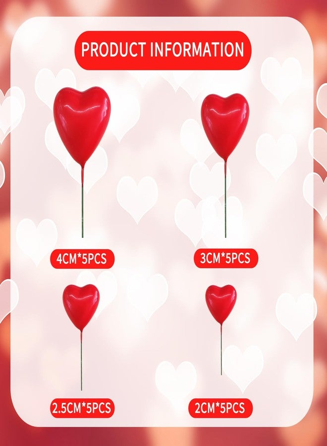 BEISHIDA 20 PCS Red Heart Cake Toppers 3D Heart Cake Toppers Foam Toppers Cake Decoration Happy Birthday Cake DIY Cake Insert for Baking Birthday Anniversary Wedding Baby Shower Valentine's Day - Image 2