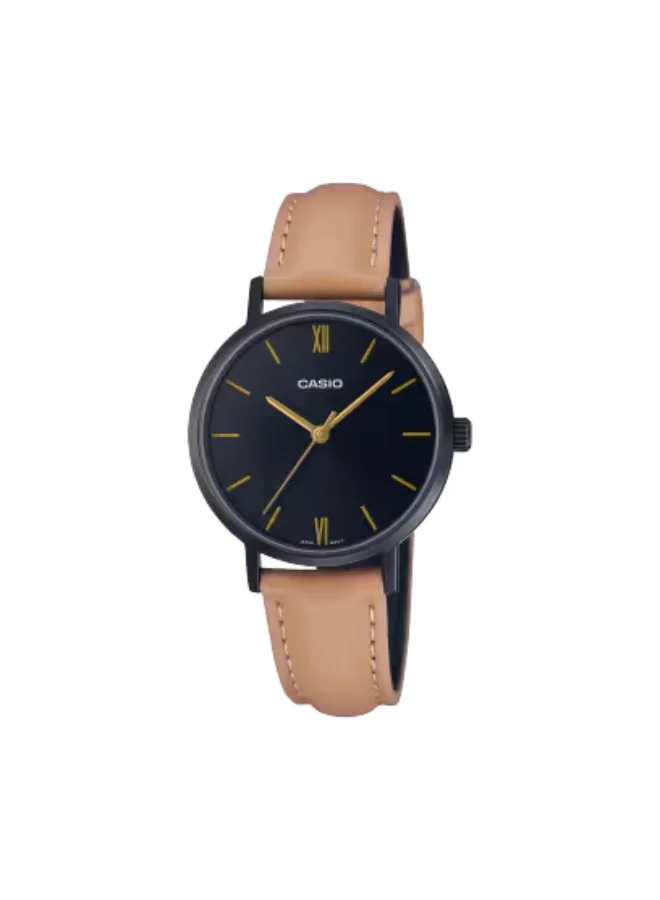 CASIO Women's Leather Analog Watch LTP-VT02BL-1AUDF - 30 mm
