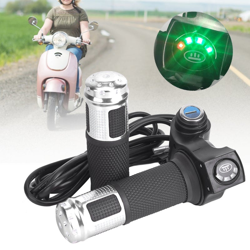 1 Pair Universal LED Voltage Display Twist Throttle for 12-99V Ebike Scootersilver - Image 2