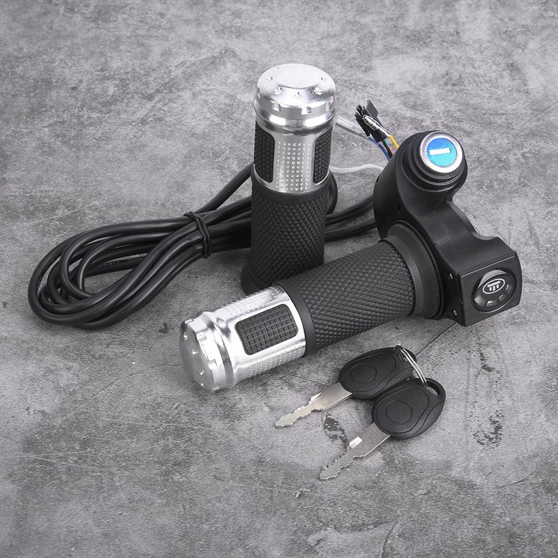 1 Pair Universal LED Voltage Display Twist Throttle for 12-99V Ebike Scootersilver - Image 4