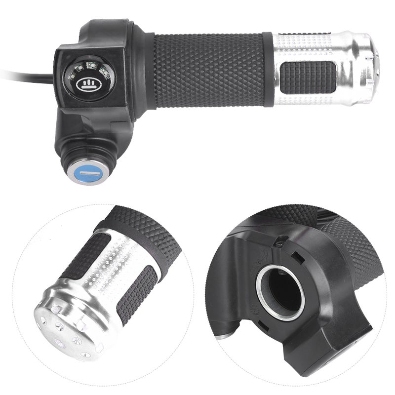 1 Pair Universal LED Voltage Display Twist Throttle for 12-99V Ebike Scootersilver - Image 5