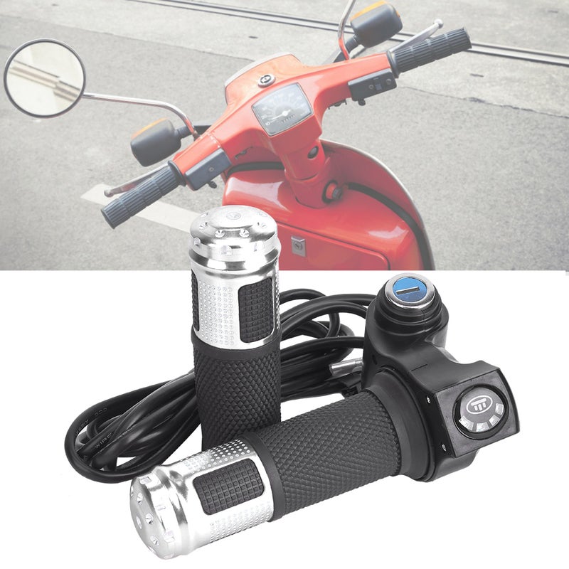1 Pair Universal LED Voltage Display Twist Throttle for 12-99V Ebike Scootersilver - Image 1