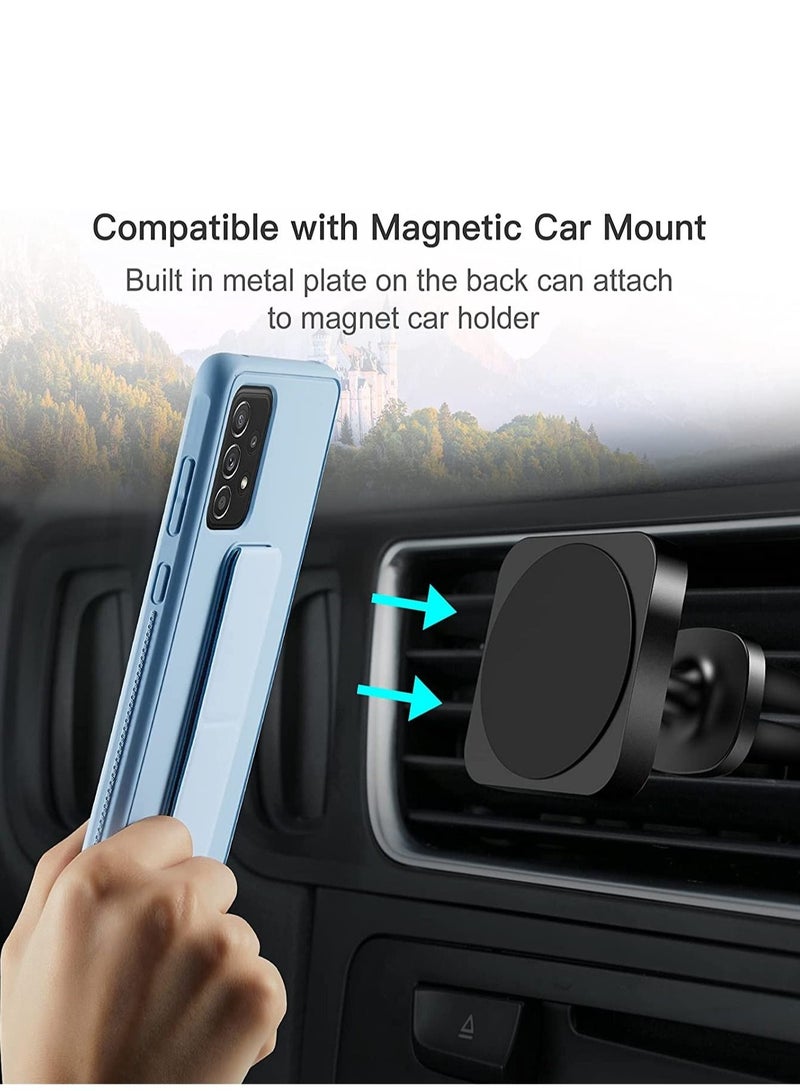 3-In-1 Magnetic Hand Grip Holder Case For Samsung Galaxy A52 Cover Car Mount Kickstand Case Finger Strap Cover for Samsung Galaxy A52 Blue - Image 4