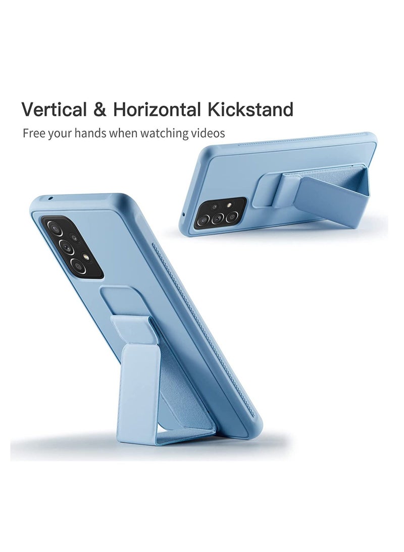 3-In-1 Magnetic Hand Grip Holder Case For Samsung Galaxy A52 Cover Car Mount Kickstand Case Finger Strap Cover for Samsung Galaxy A52 Blue - Image 3