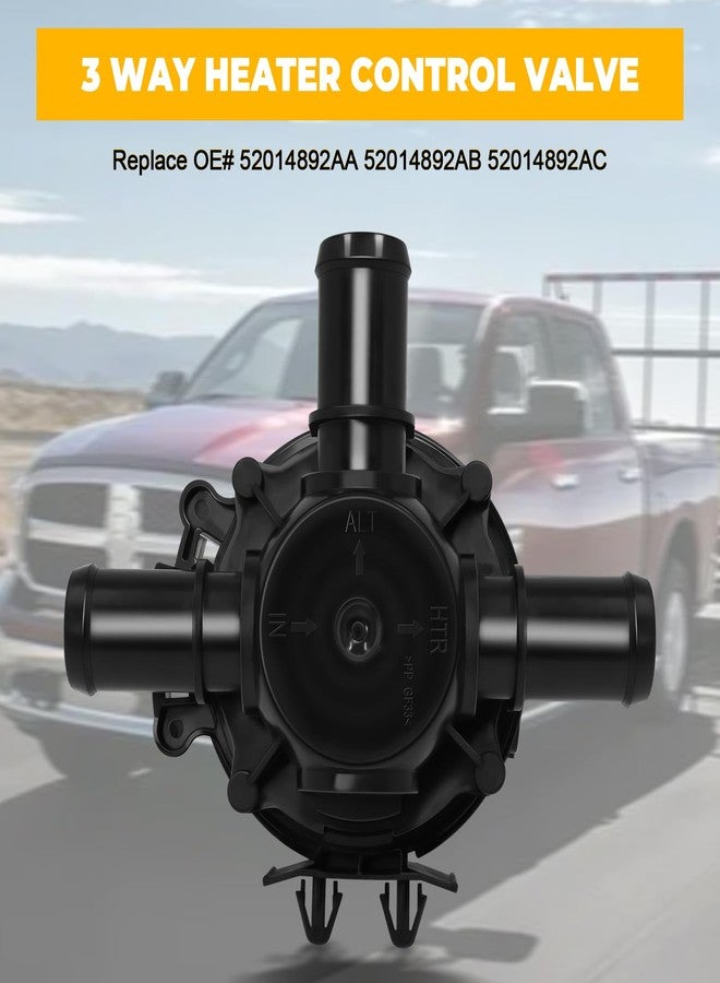 LUKYUCHA 3 Way Coolant Heater Control Valve Compatible with Dodge Ram 1500 2500 3500 4500 2013 2014 2015 2016 2017 2018 Replace# 52014892AC 52014892AB 52014892AA - Image 4