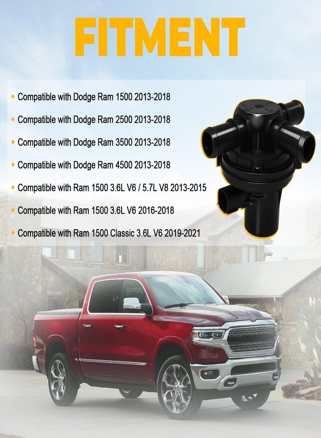 LUKYUCHA 3 Way Coolant Heater Control Valve Compatible with Dodge Ram 1500 2500 3500 4500 2013 2014 2015 2016 2017 2018 Replace# 52014892AC 52014892AB 52014892AA - Image 3