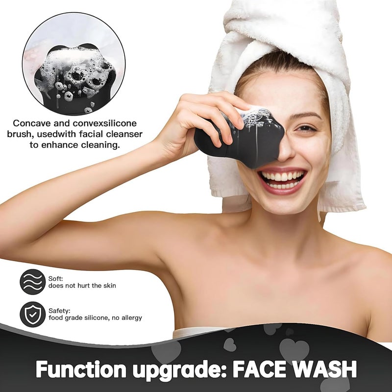 SkinSide Ice Roller for Face with Scrubber Ice Roller for Face For Men Women Ice Cube Roller for Glowing Skin Puffy Eyes Reusable Unbreakable Black - Image 5