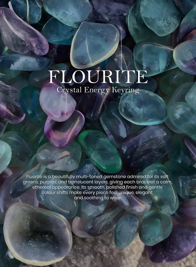 British Fossils ميدالية مفاتيح طاقة الكريستال فلوريت